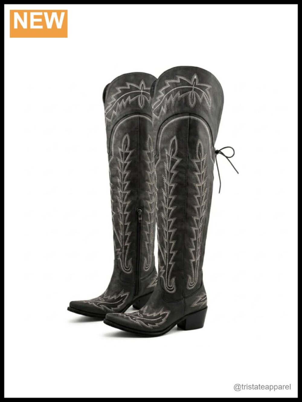 Thigh High Cowgirl Boots Wide Calf Western Embroidered Over The Knee Faux